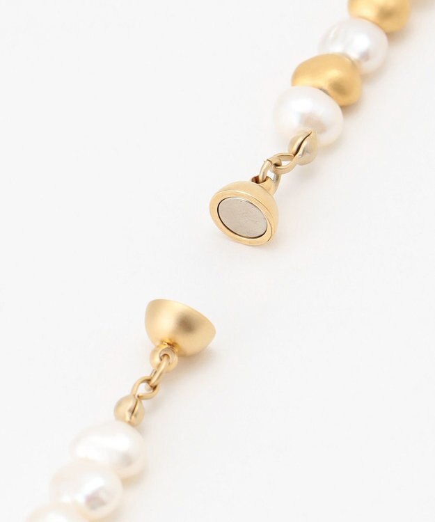 自由区 淡水パール3WAY ネックレス マットゴールド