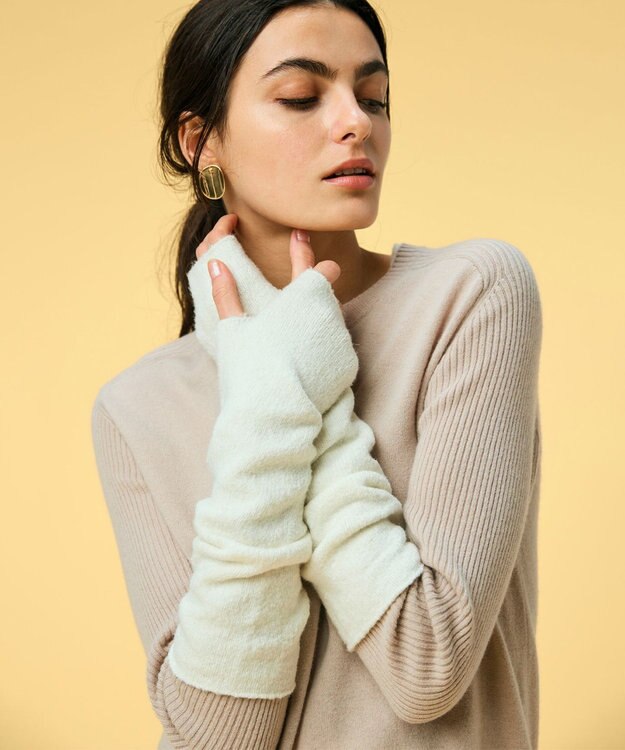 BEIGE， 【洗える】BERTAINA /  コットンアームウォーマー Ecru