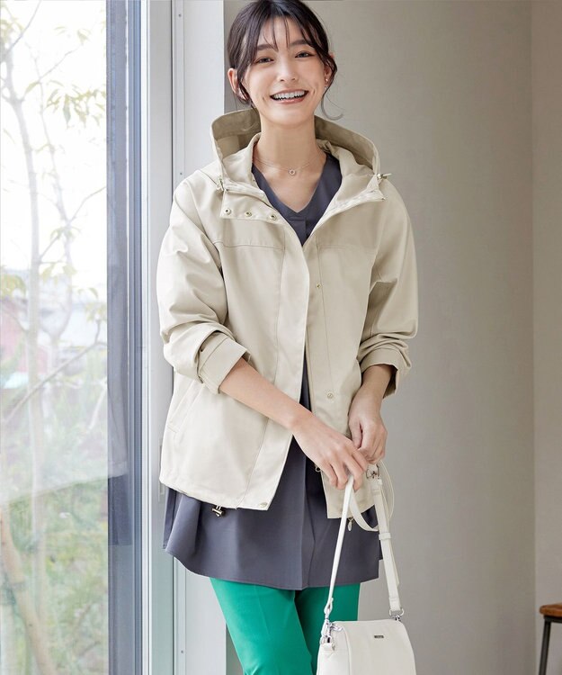 Tiaclasse 【テフロン加工・撥水・花粉ガード】マウンテンパーカー アイボリー