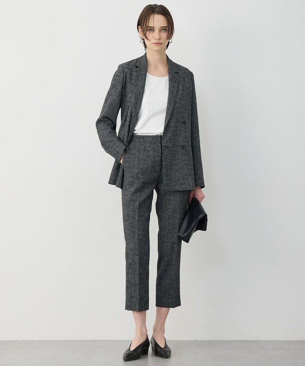 ICB 【先行予約】 ミックスブッチャー ダブルブレストジャケット ブラック×オフホワイト