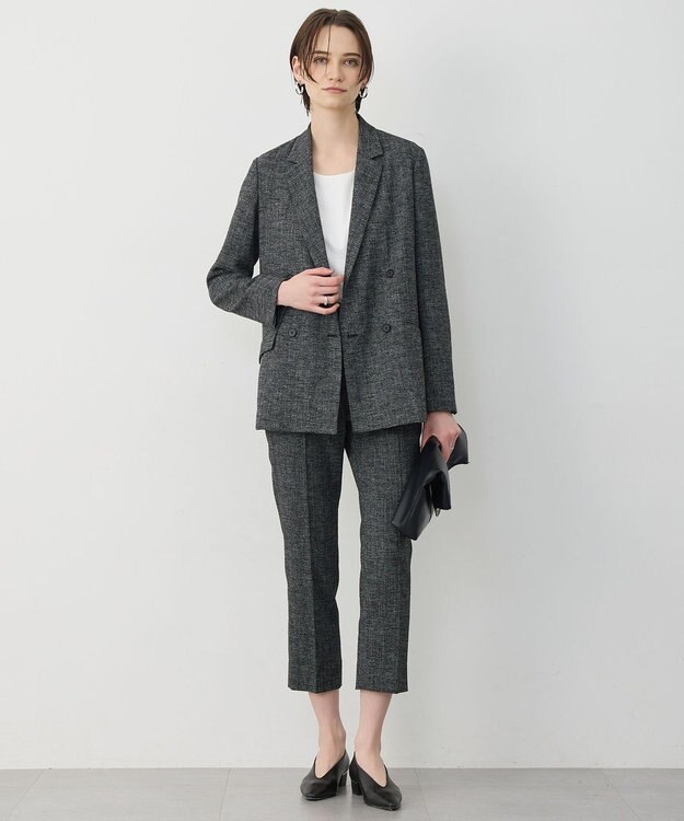 ICB 【先行予約】 ミックスブッチャー ダブルブレストジャケット ブラック×オフホワイト