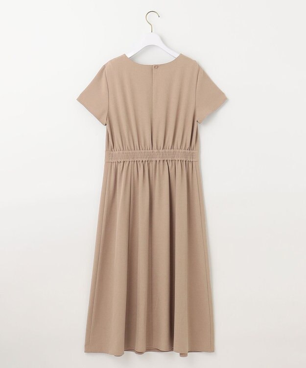 ANY SIS 【WEB・一部店舗限定】リネンライクポリエステル ワンピース モカ