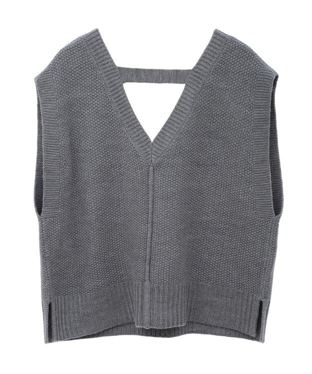 Green Parks ＳＥＴ２点　ニットベスト＋ロンＴＥＥ Gray Mixture