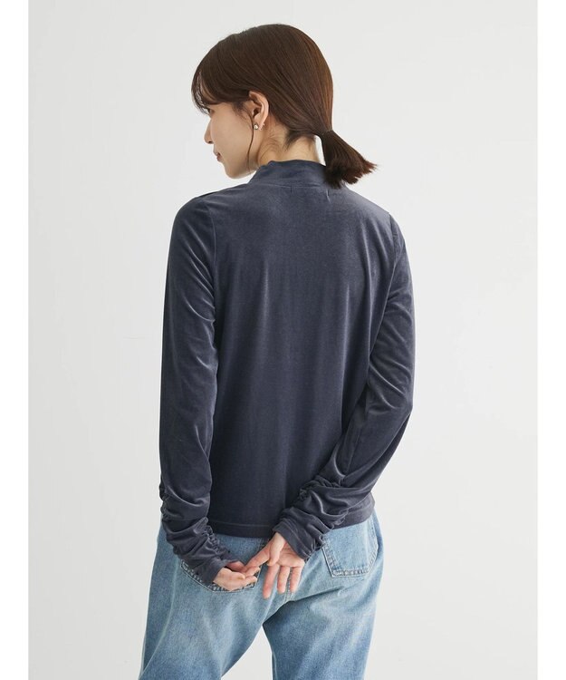 Green Parks ・ＳＵＧＡＲ　ＳＰＯＯＮ　シアーベロアハイネック Charcoal Gray
