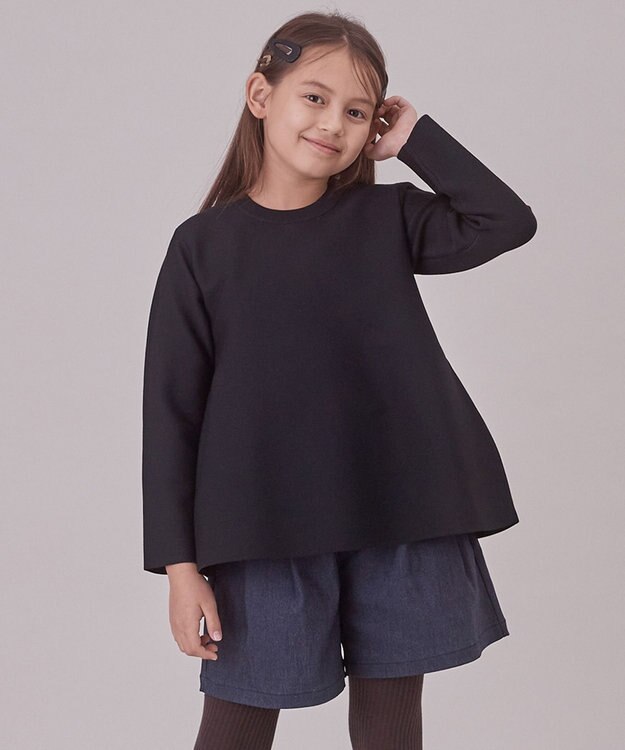 UNFILO 【100-130cm】ペプラムニット ブラック