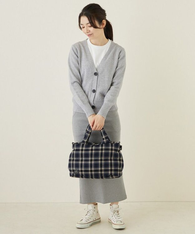 ROOTOTE 1472【温活＆軽量】LT.フェザールー.デリ.マテリアル-A 03：タータンチェックネイビー