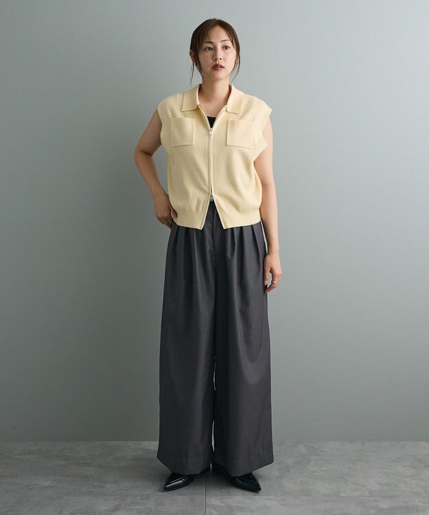 CRAFT STANDARD BOUTIQUE ３タックワイドスラックス Charcoal Gray