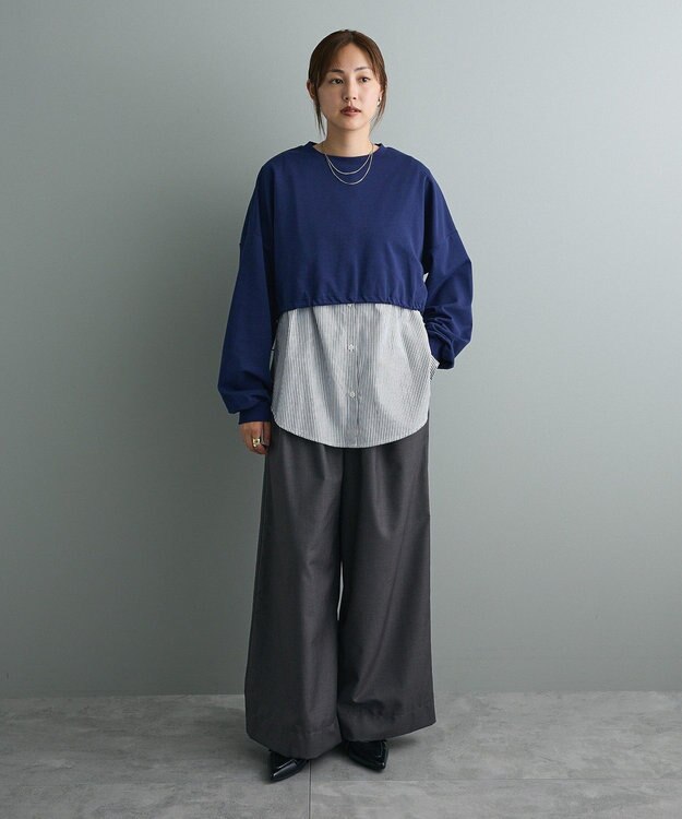 CRAFT STANDARD BOUTIQUE ３タックワイドスラックス Charcoal Gray