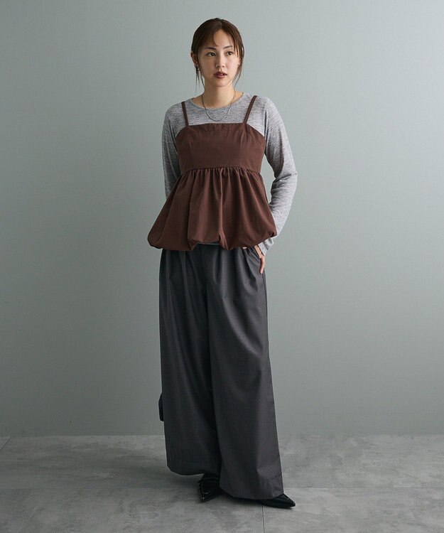 CRAFT STANDARD BOUTIQUE ３タックワイドスラックス Charcoal Gray