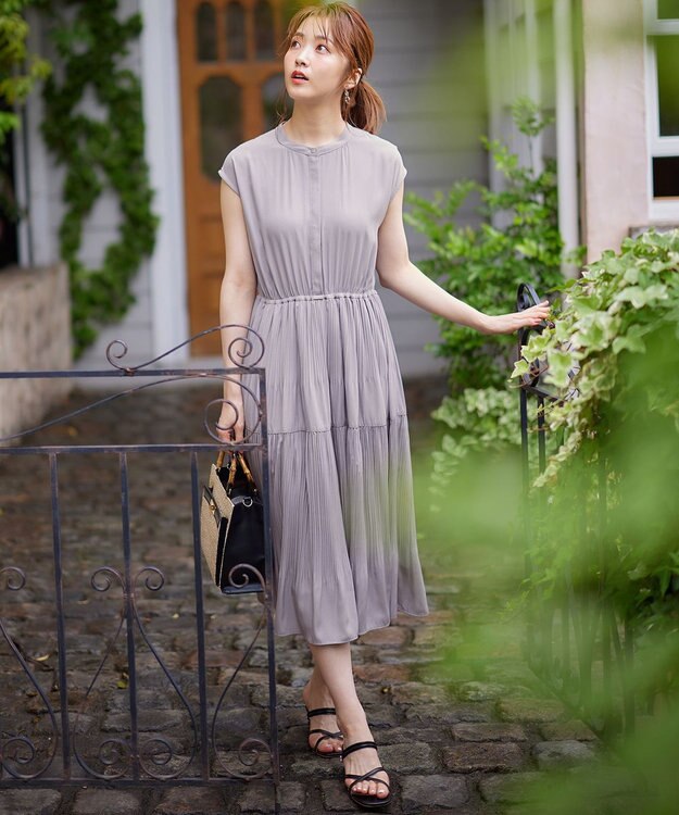 ANY SIS 【洗える】プリーツティアード ワンピース ラベンダー