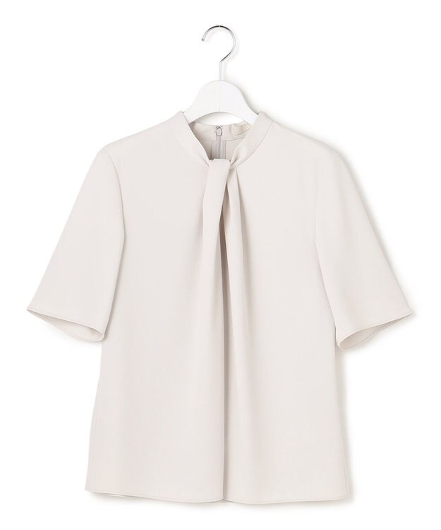 ICB L ストレッチジョーゼット ドレープデザインブラウス トープ