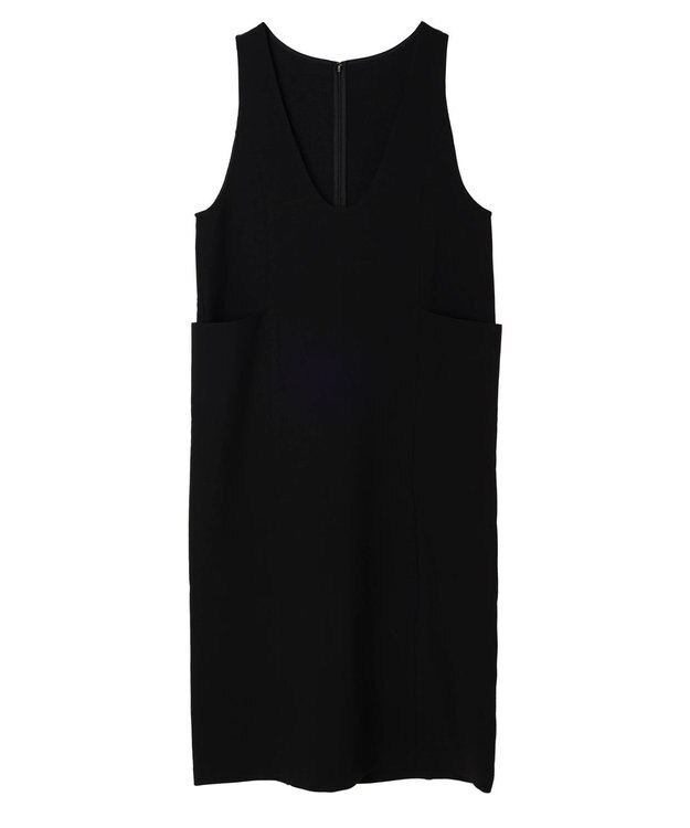 AMERICAN HOLIC イージーケアＵネックＩラインワンピース Black