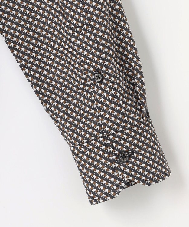 JOSEPH ABBOUD 【オーガニックコットン使用・JAPANファブリック】ジオメトリックプリントシャツ ダークブラウン系5