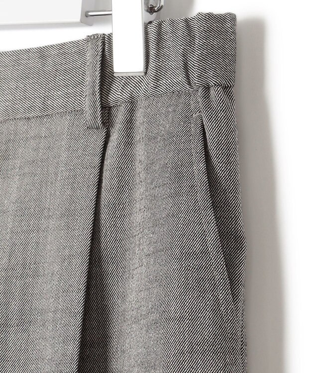 23区 L 【セットアップ対応/洗える】スラブツイードストレッチ ワイド パンツ グレー系