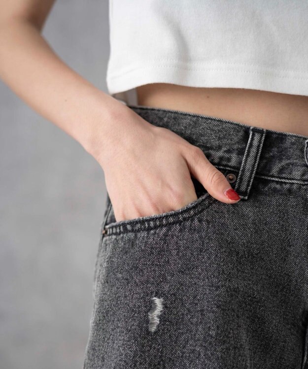 WEGO ダメージデニムショートパンツ ブラックその他