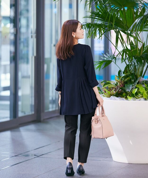 Tiaclasse 【GOLD LABEL・日本製・洗える】 カシミアタッチテーパードパンツ ブラック