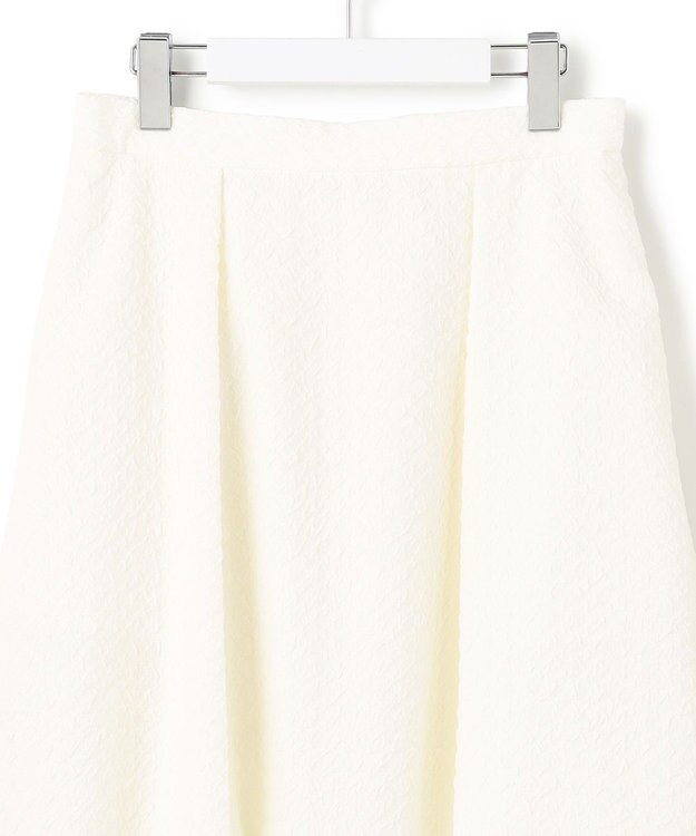 23区 S 【洗える】プレザンスジャカード タックスカート ホワイト系