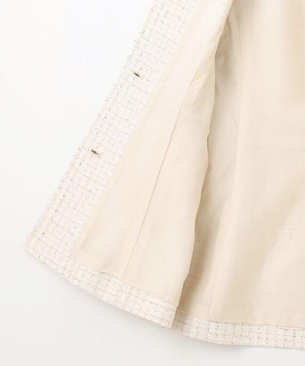 ANY SIS S ファンシーツイードペプラム ジレ アイボリー