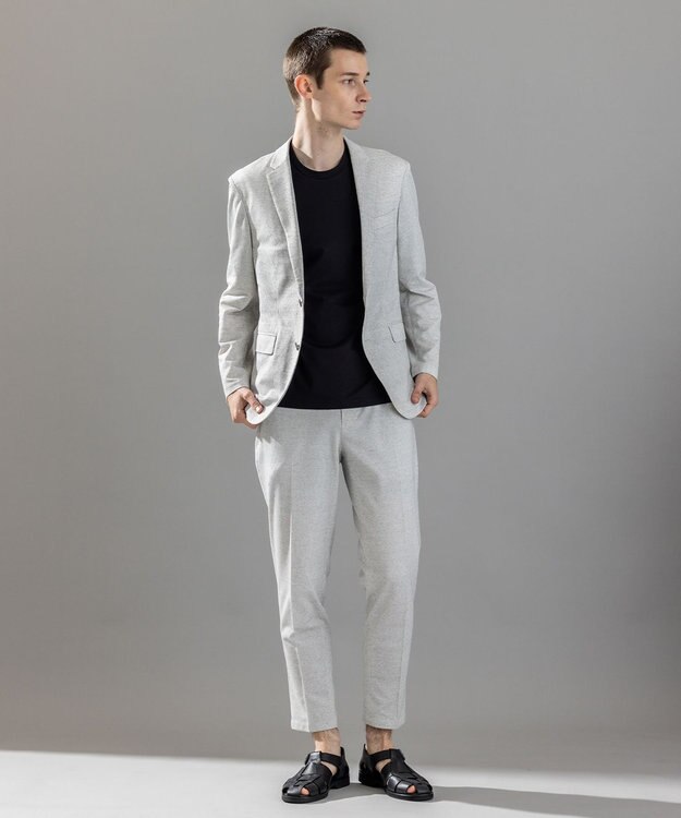 JOSEPH HOMME 新素材【通気性/ストレッチ】グリットタックジャージー / ドロスト付きテーパードパンツ PEGG CONVERTIBLE ライトグレー系