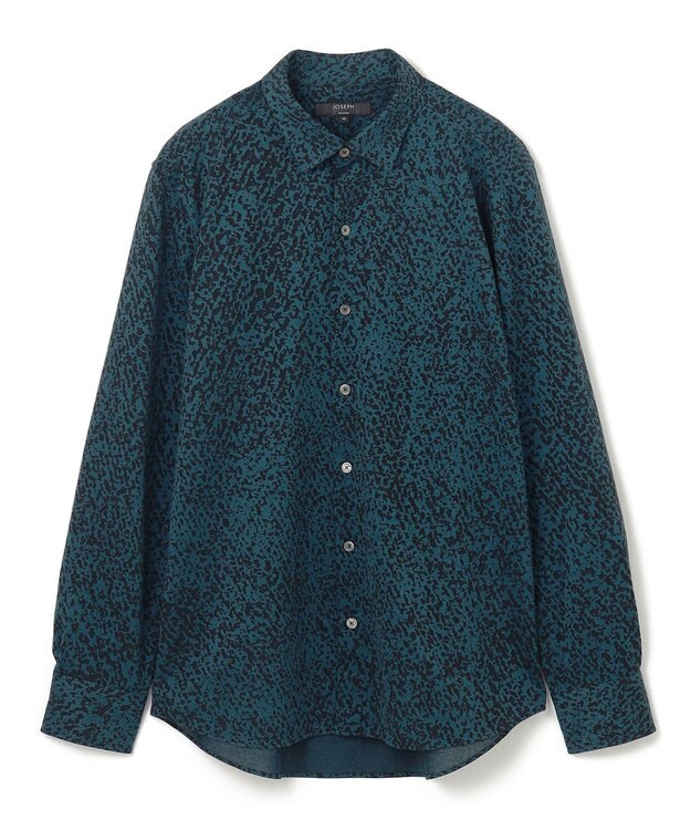 JOSEPH HOMME バークジャガードジャージー   レギュラーカラーシャツ スモーキーグリーン系