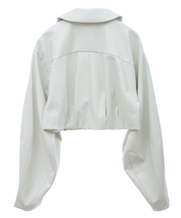 Green Parks フェイクレザーショートブルゾン Ivory
