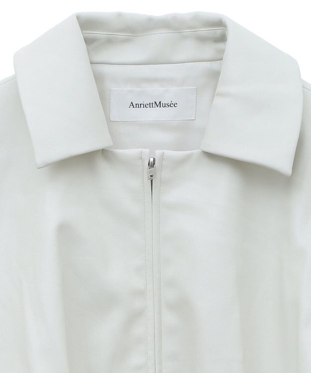 Green Parks フェイクレザーショートブルゾン Ivory