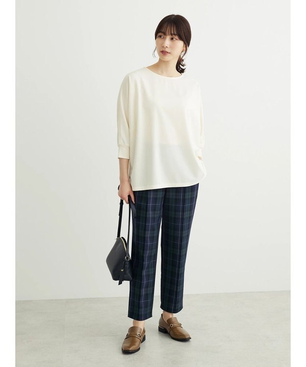 Green Parks きれいシルエットチェックパンツ Check Navy