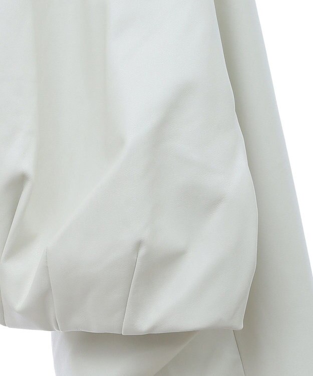 Green Parks フェイクレザーショートブルゾン Ivory