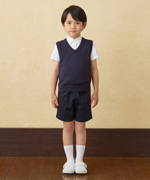 MIKI HOUSE HOT BISCUITS 【90-130cm】天竺素材の半袖シャツ 白