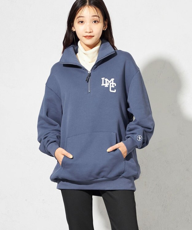 SHARE PARK LADIES 【UNISEX】MVS裏毛ハーフジップスウェット（S・Mサイズ） アッシュネイビー