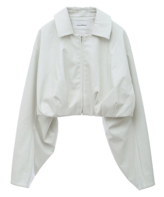 Green Parks フェイクレザーショートブルゾン Ivory