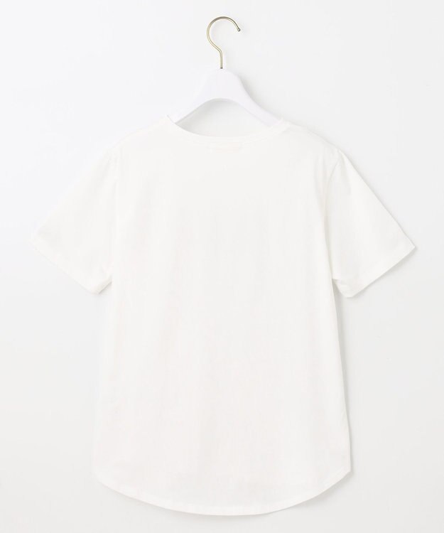 ANY SIS 箔プリントロゴ Tシャツ オフ×ロゴ