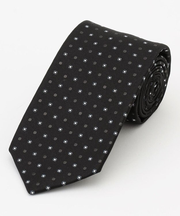 JOSEPH HOMME 【日本製】ドットコンビジャガード　ネクタイ ブラック系7
