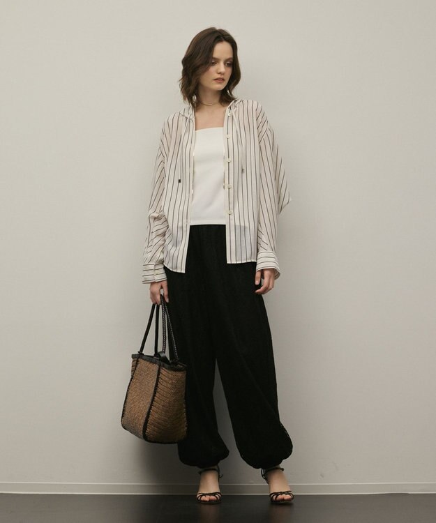 GRACE CONTINENTAL フードシャツ ストライプ