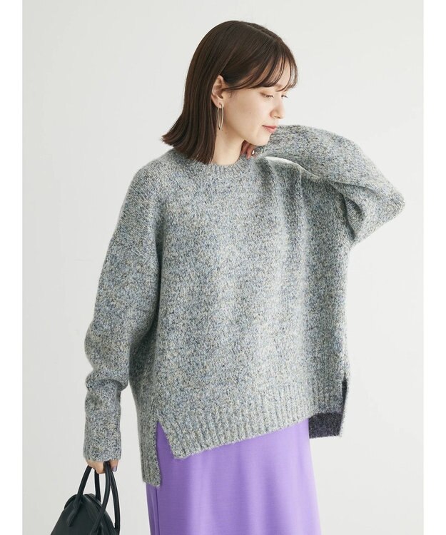 Green Parks ふわふわＭｉｘニットプルオーバー Black