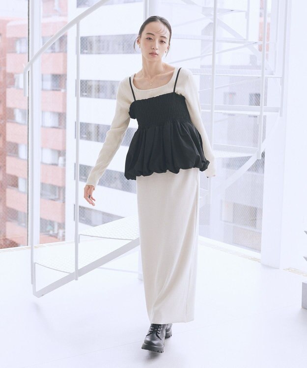 earth music&ecology バルーンビスチェ Black