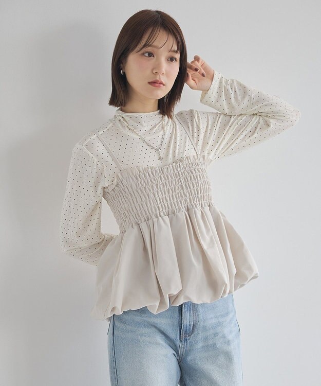 earth music&ecology バルーンビスチェ Ecru