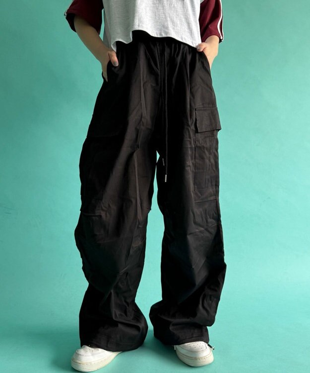 WEGO 【ウエストゴム】イージーカーゴパンツ