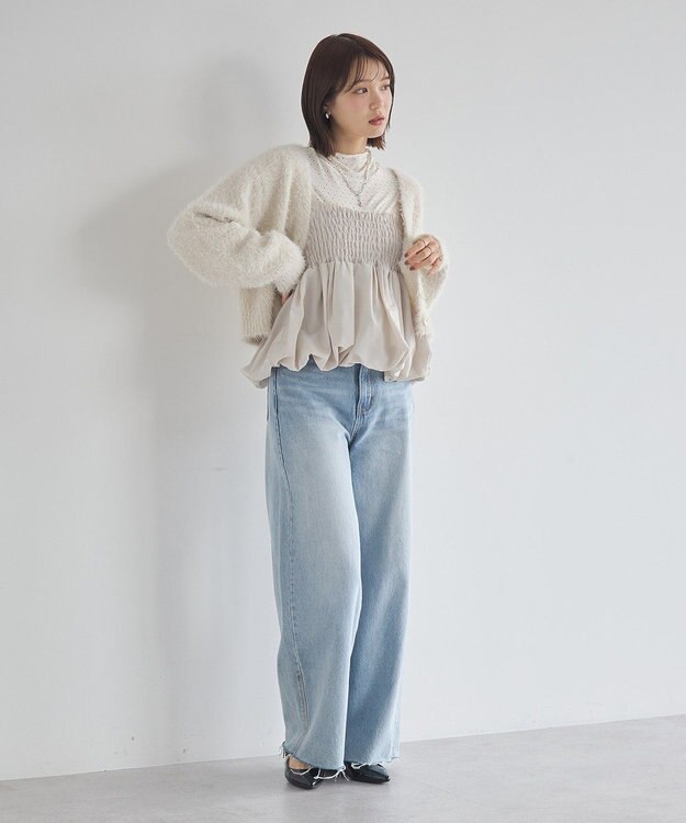 earth music&ecology バルーンビスチェ Ecru