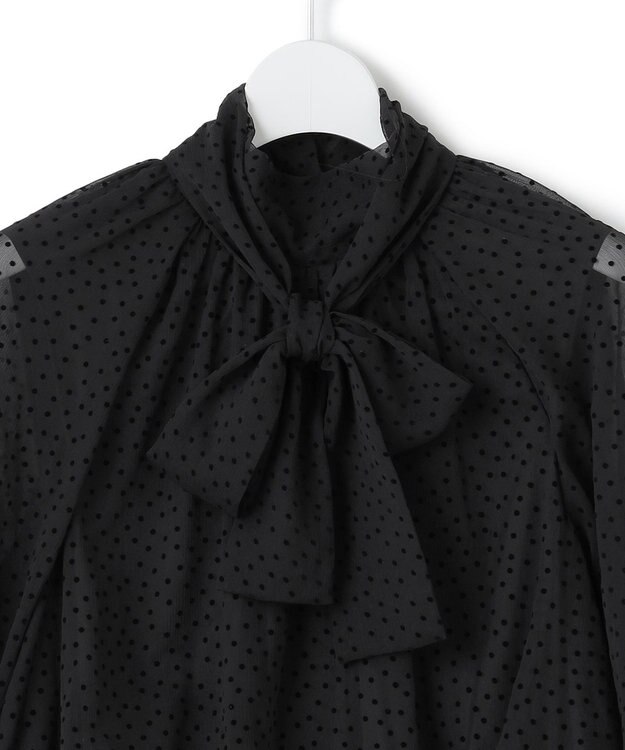 23区 【APPLAUDIR】シアードットフロッキー ボウタイリボンドレス ブラック系