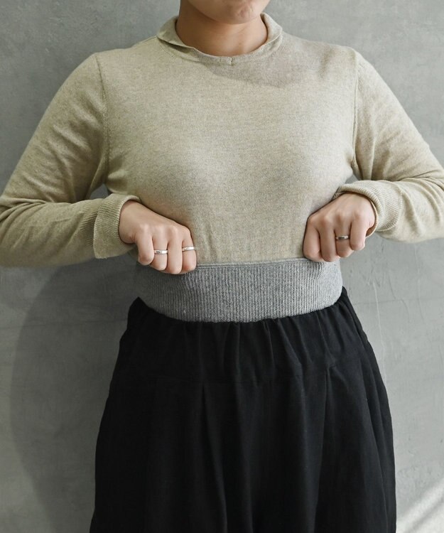 AND WOOL あったかレギンス グレー