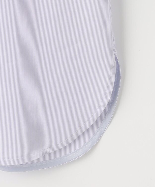 J.PRESS LADIES 【洗える】 BEZ VEGA フリル ストライプ ブラウス ふじ色系1