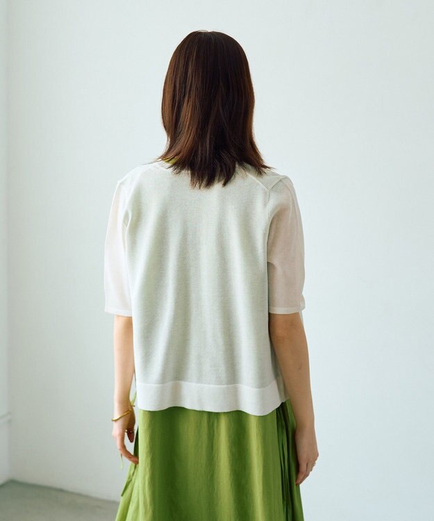 YECCA VECCA 半袖シアーカーディガン Off White