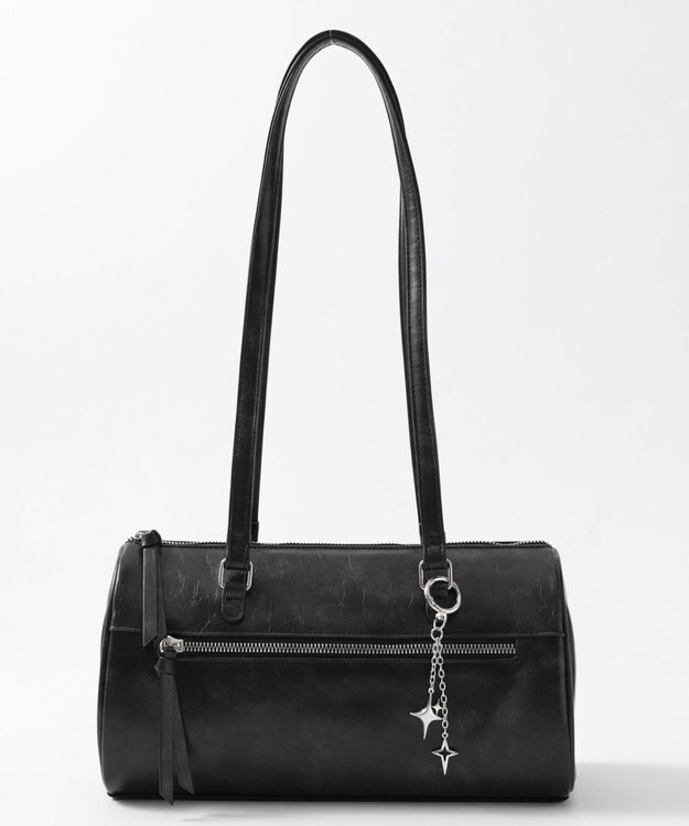 WEGO キラキラチャーム付きドラムボストンバッグ ブラックその他