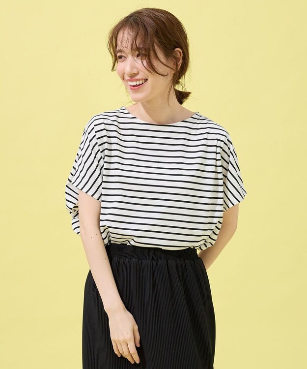 ANY L 【洗濯機可/UVケア/接触冷感】フレンチスリーブロゴ・カラーTシャツ オフボーダー