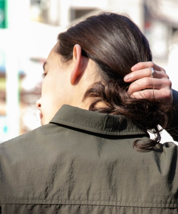 WEGO ナイロンメッシュポケットシャツ カーキ