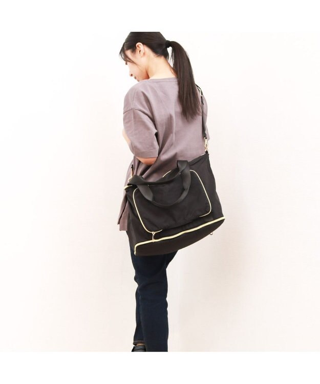 UNBILLION カシュカシュ cachecache / ポータブルシワナイロンボストンバッグ ブラック