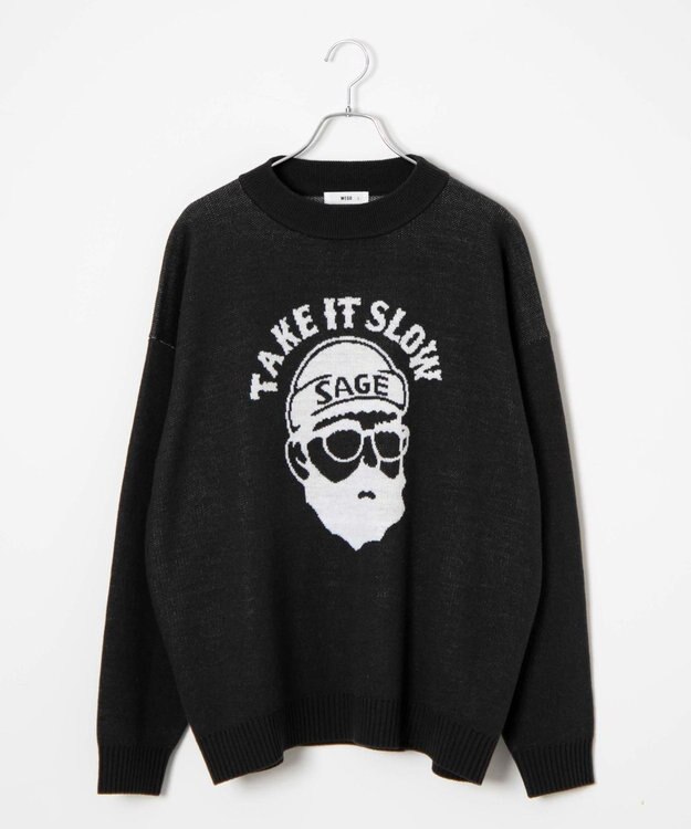 WEGO オーバーフィットジャガードプルオーバー 柄5