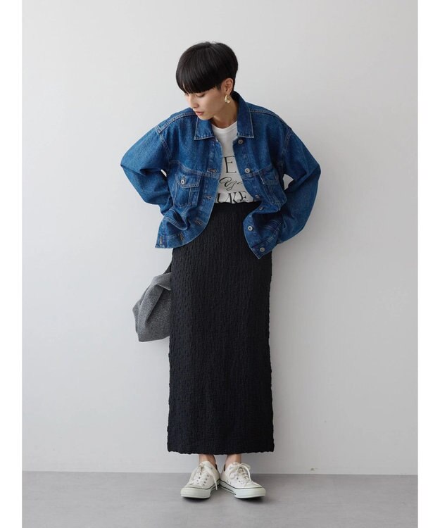 AMERICAN HOLIC フクレジャガードタイトスカート Black