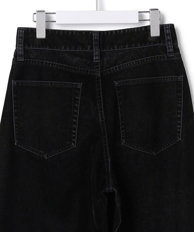 23区 【SLOW/一部店舗限定】フロッキーデニム ワイドパンツ ブラック系